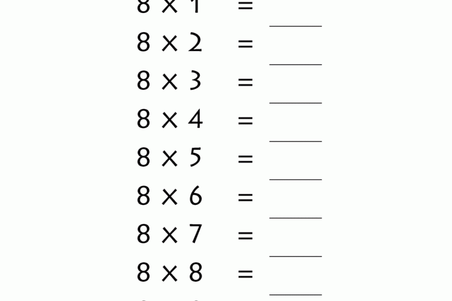 8 Times Table