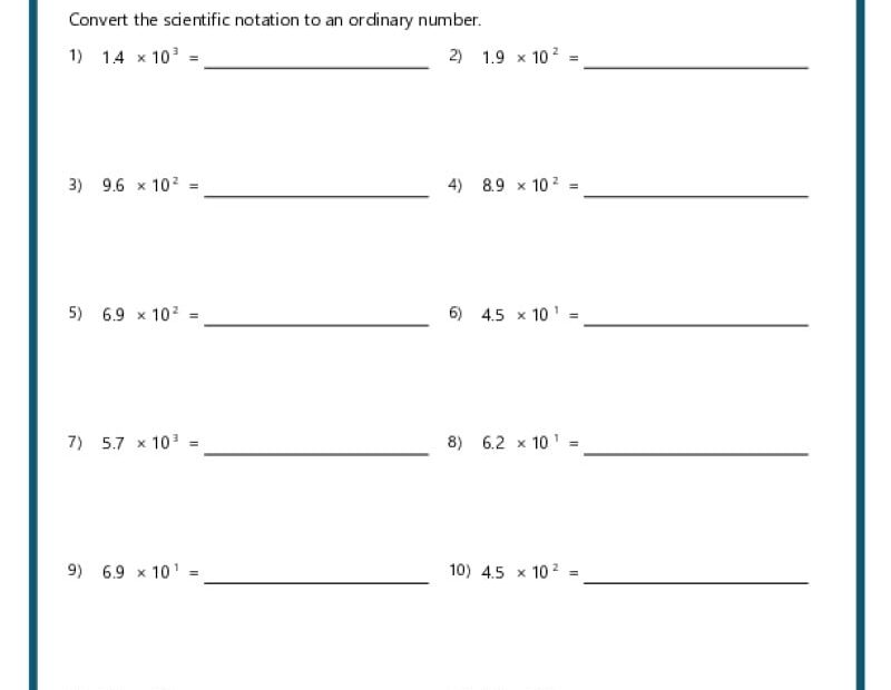8th Grade Algebra Worksheets