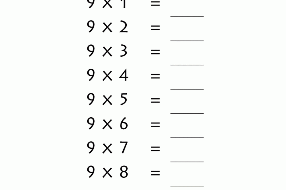 9 Times Table