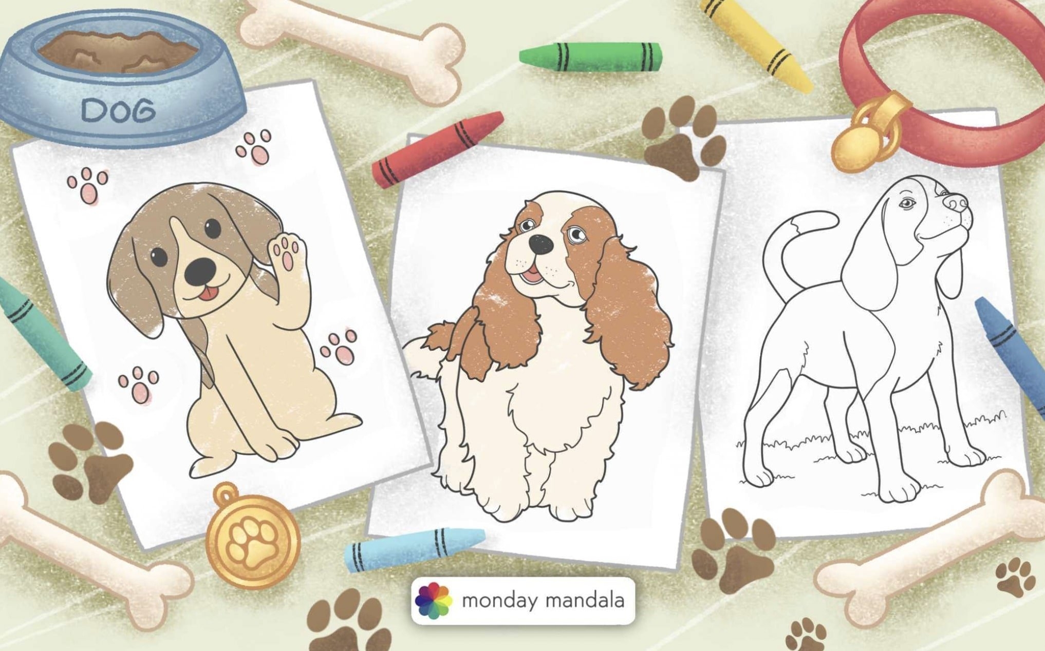 free printable dog pictures to color