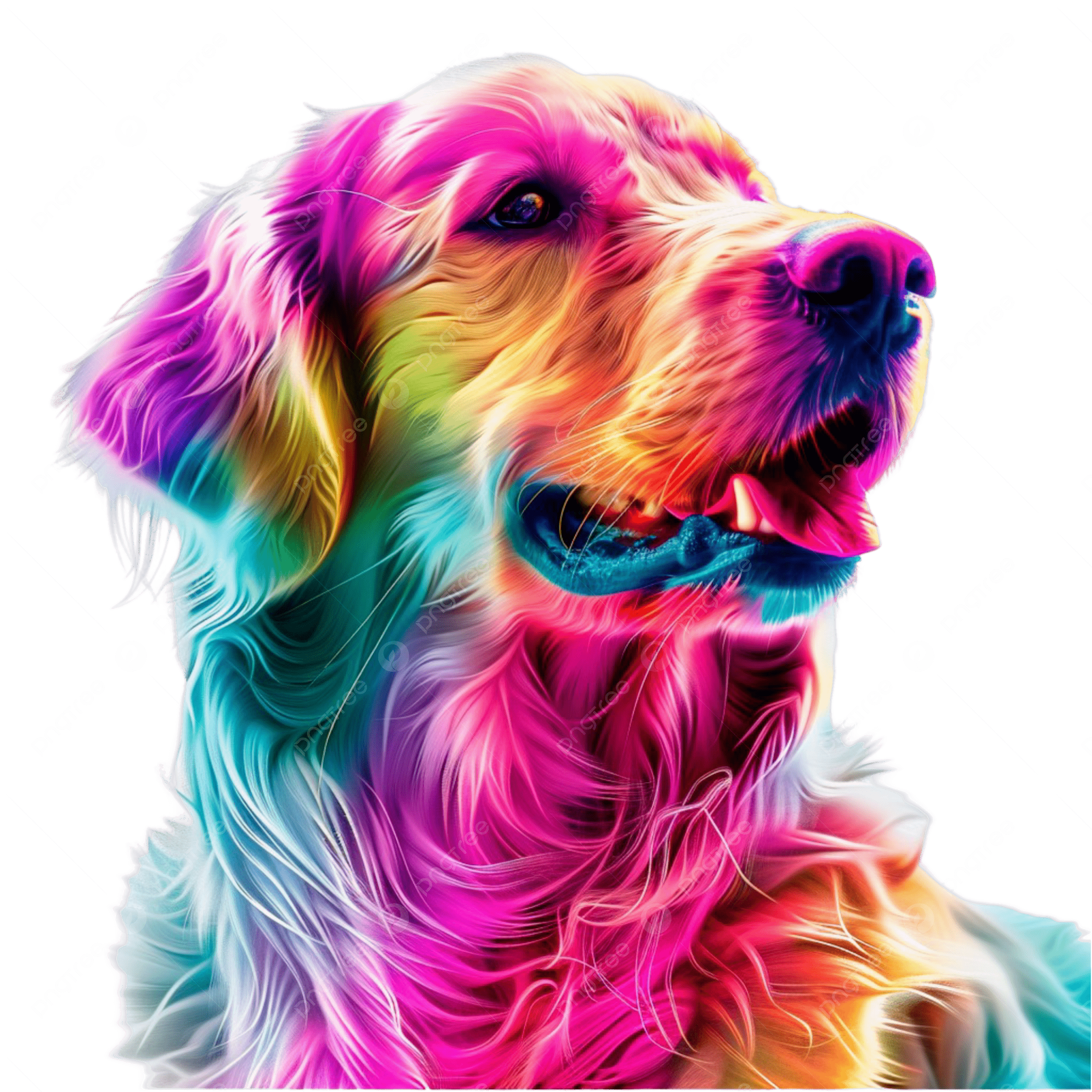 A Dog With Colorful Face And Colorful Dog Happy Pet Animal Portrait PNG Transparent Image And Clipart For Free Download
