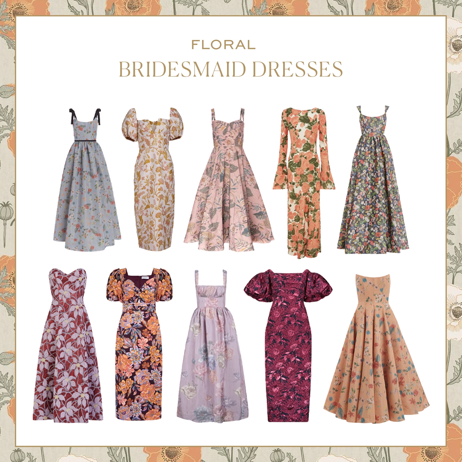 A Shopping Guide To Bridesmaid Dresses In Every Color Palette For Fall Over The Moon