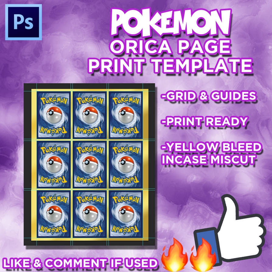 A4 Page Orica Print Template Pokemon Cards PSD By Ver2ion On DeviantArt