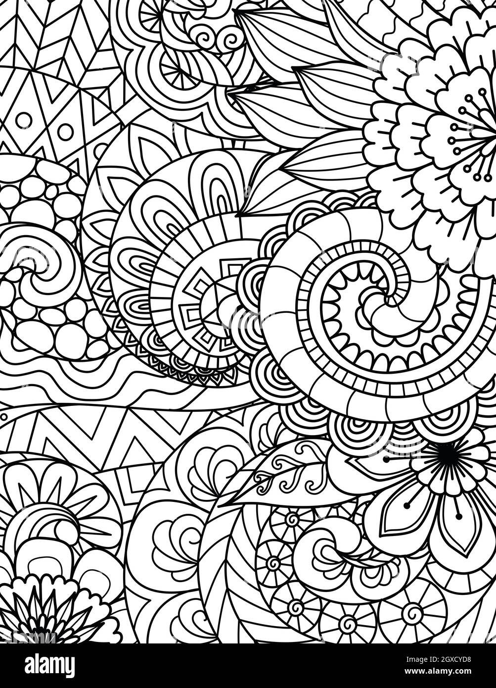 Abstract Art For Background Adult Coloring Book Coloring Page With The Size 8 5x11 Inches Vector Illustration Stock Vector Image U0026 Art Alamy