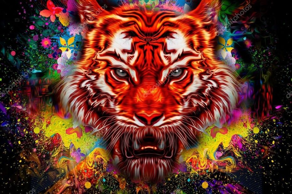 Abstract Colorful Tiger Stock Photo Valik4053022 85471790