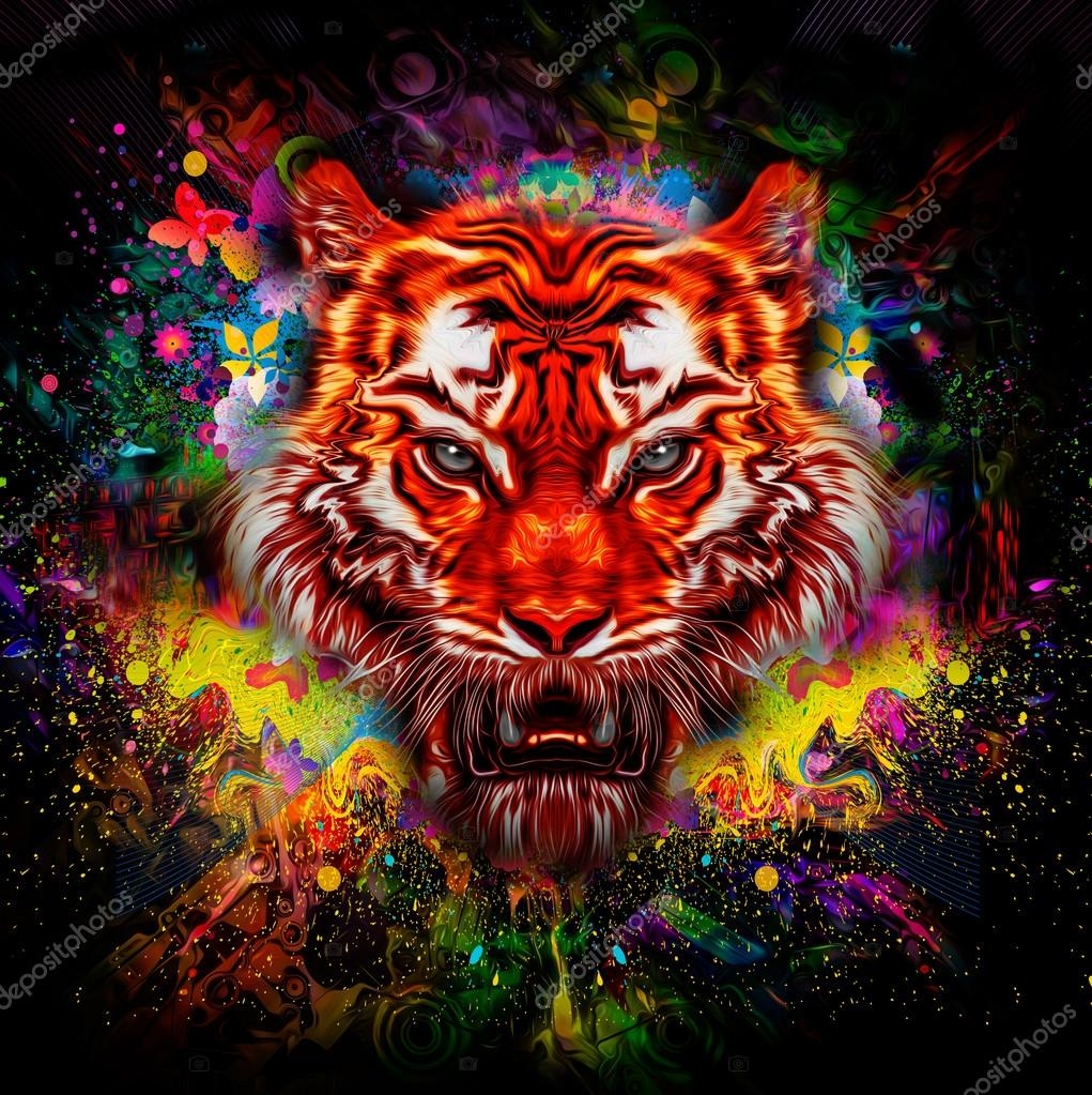 Abstract Colorful Tiger Stock Photo Valik4053022 85471790