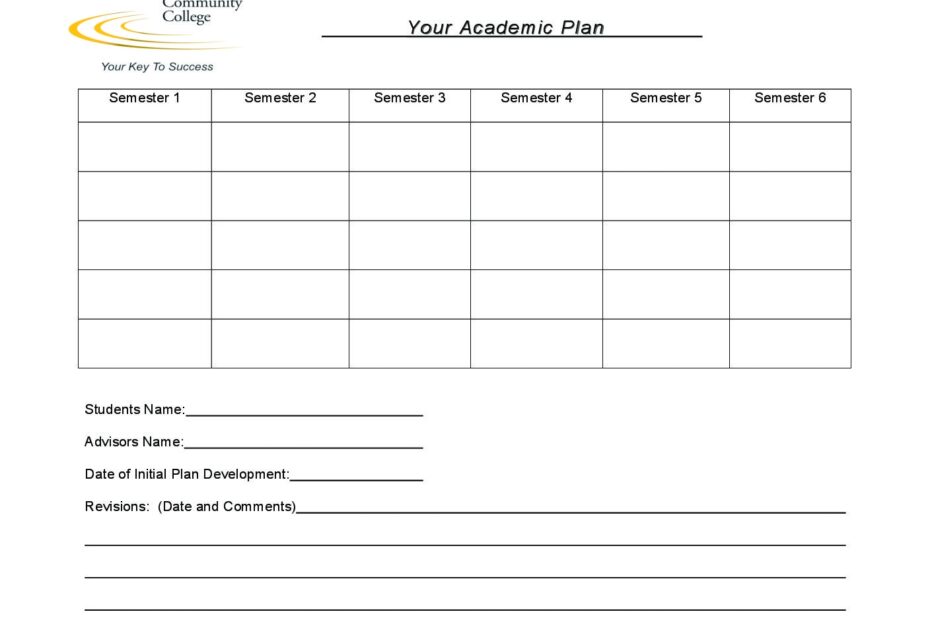Academic Plan Worksheet CT State Middlesex