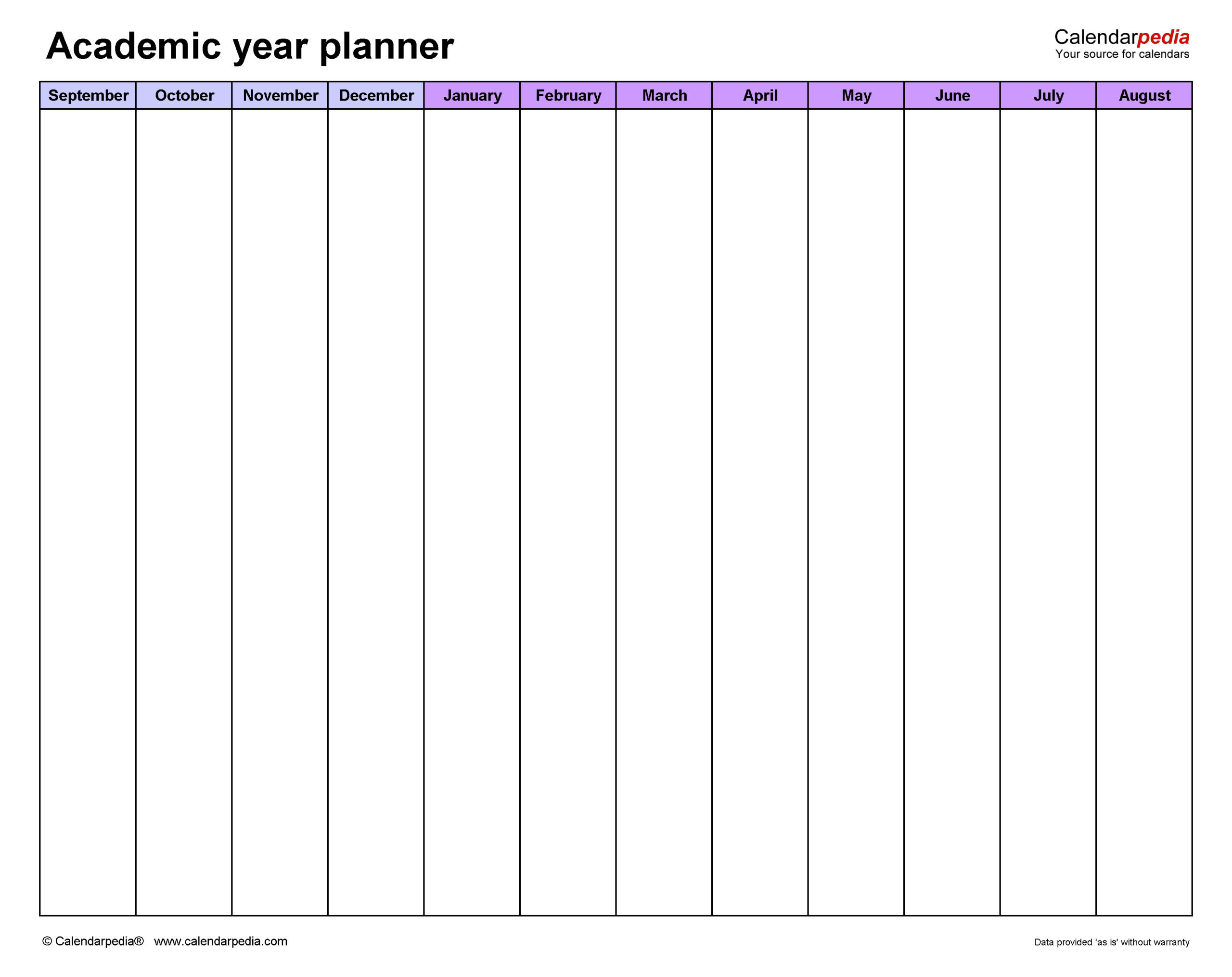 academic planning template