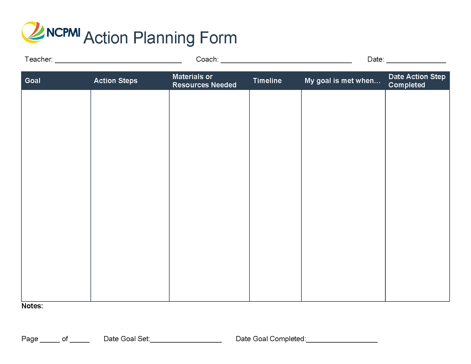 template action plan