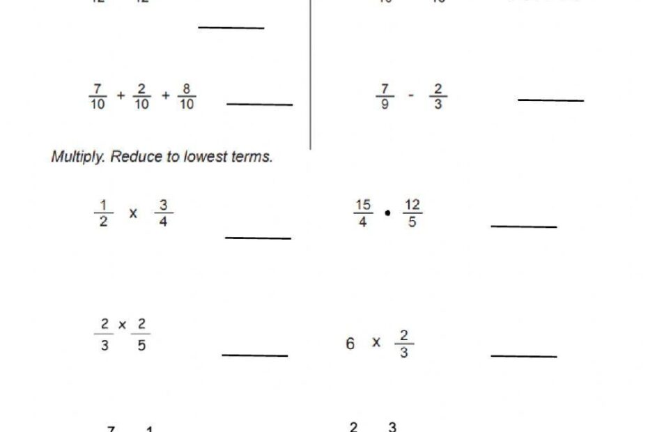Add Subtract Multiply Or Divide Fractions Worksheet Live