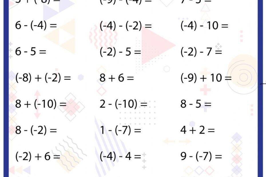 Adding And Subtracting Integers Worksheet For 3 Live Worksheets Worksheets Library
