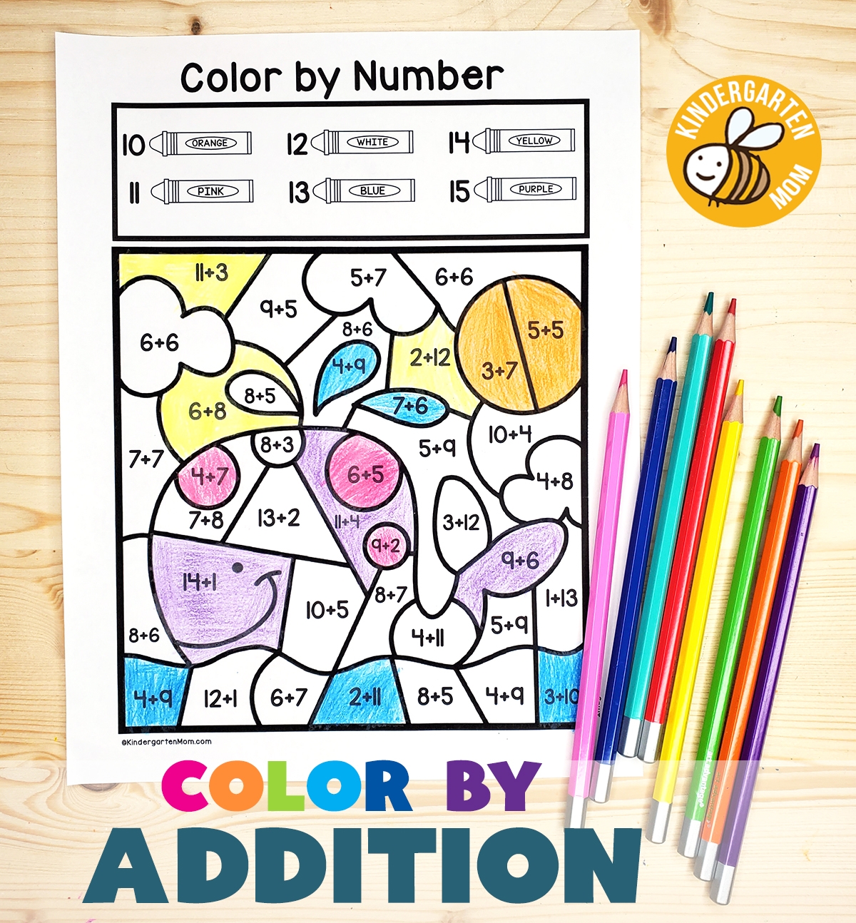 1st grade math coloring worksheets
