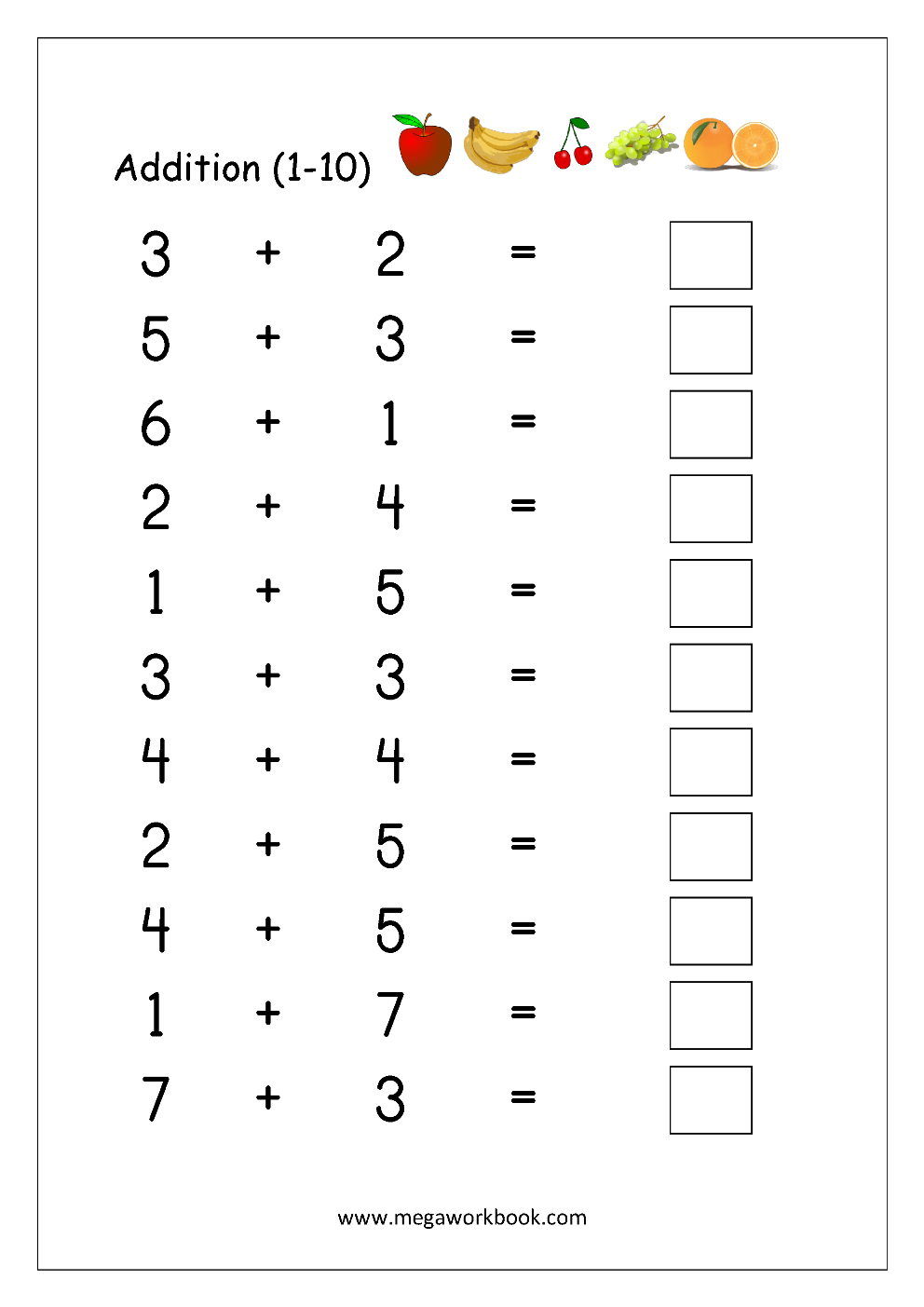 Addition Practice Worksheets Worksheets Library