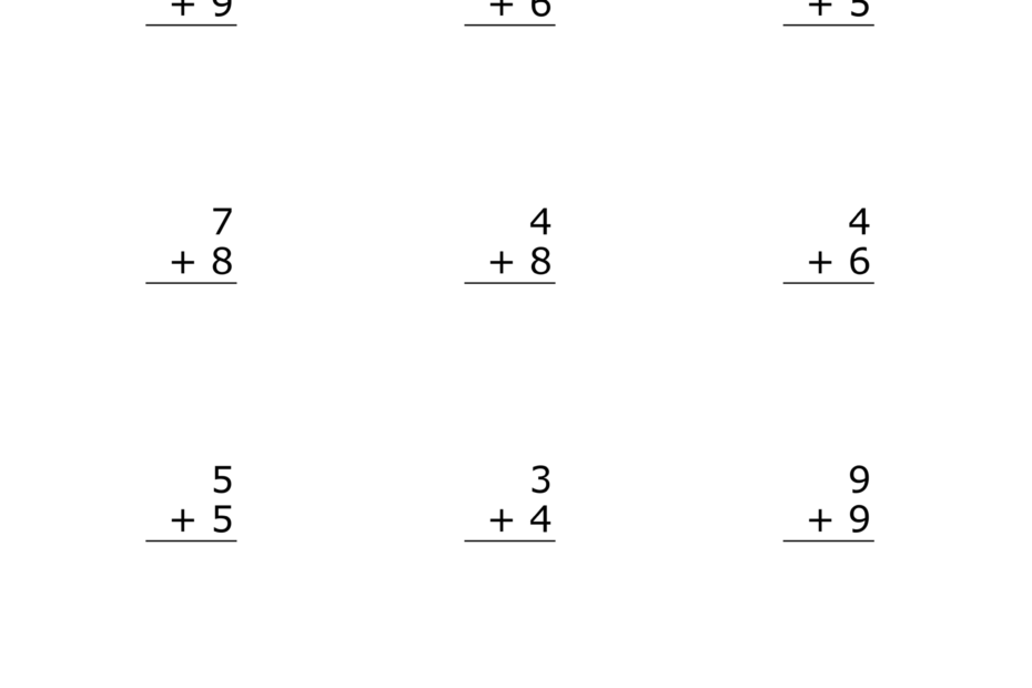 Addition Worksheets Free Printable Easy Math Problems Free