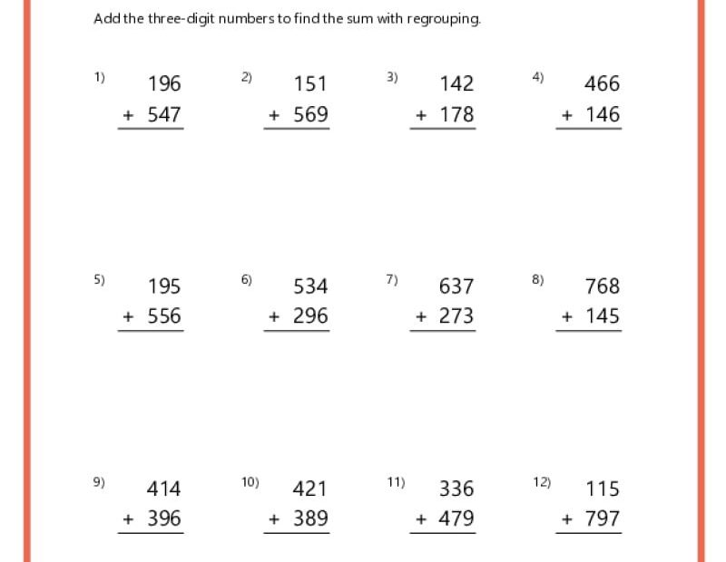 Addition Worksheets K12 Math Worksheets