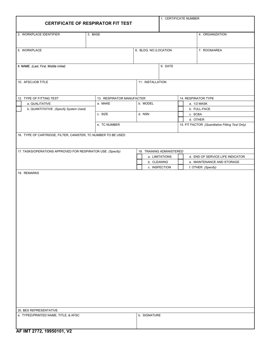 AF IMT Form 2772 Fill Out Sign Online And Download Fillable PDF Templateroller