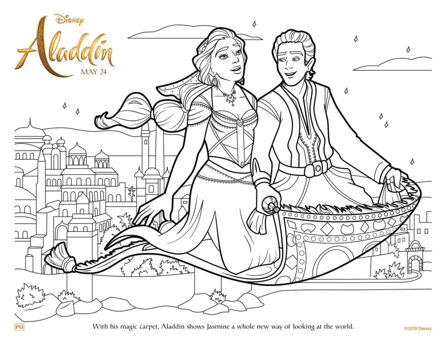 Aladdin Coloring Pages And Activity Sheets Crazy Adventures In 