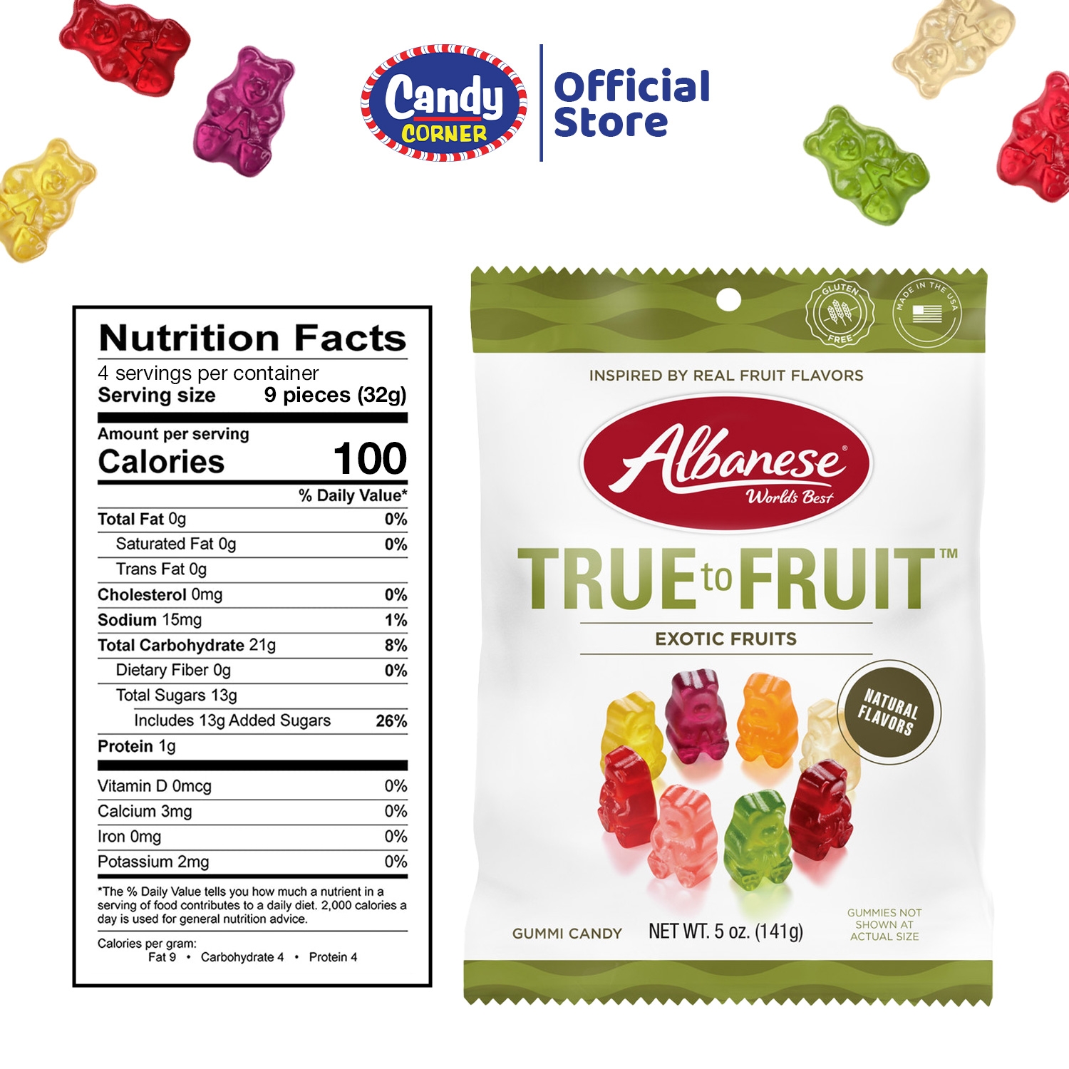 Albanese True To Fruit 141g Candy Corner