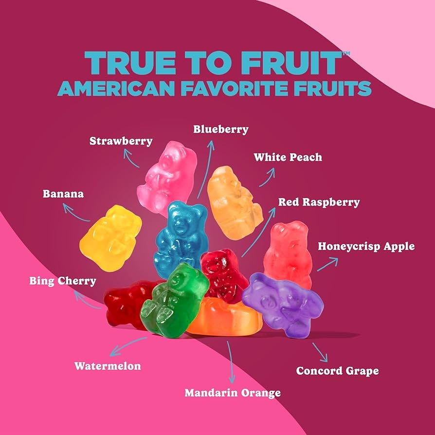 Albanese World s Best True To Fruit American Favorite Fruits Gummies Candy 25oz Bag Soft U0026 Chewy Candy Snack Fruity Flavor Assortment