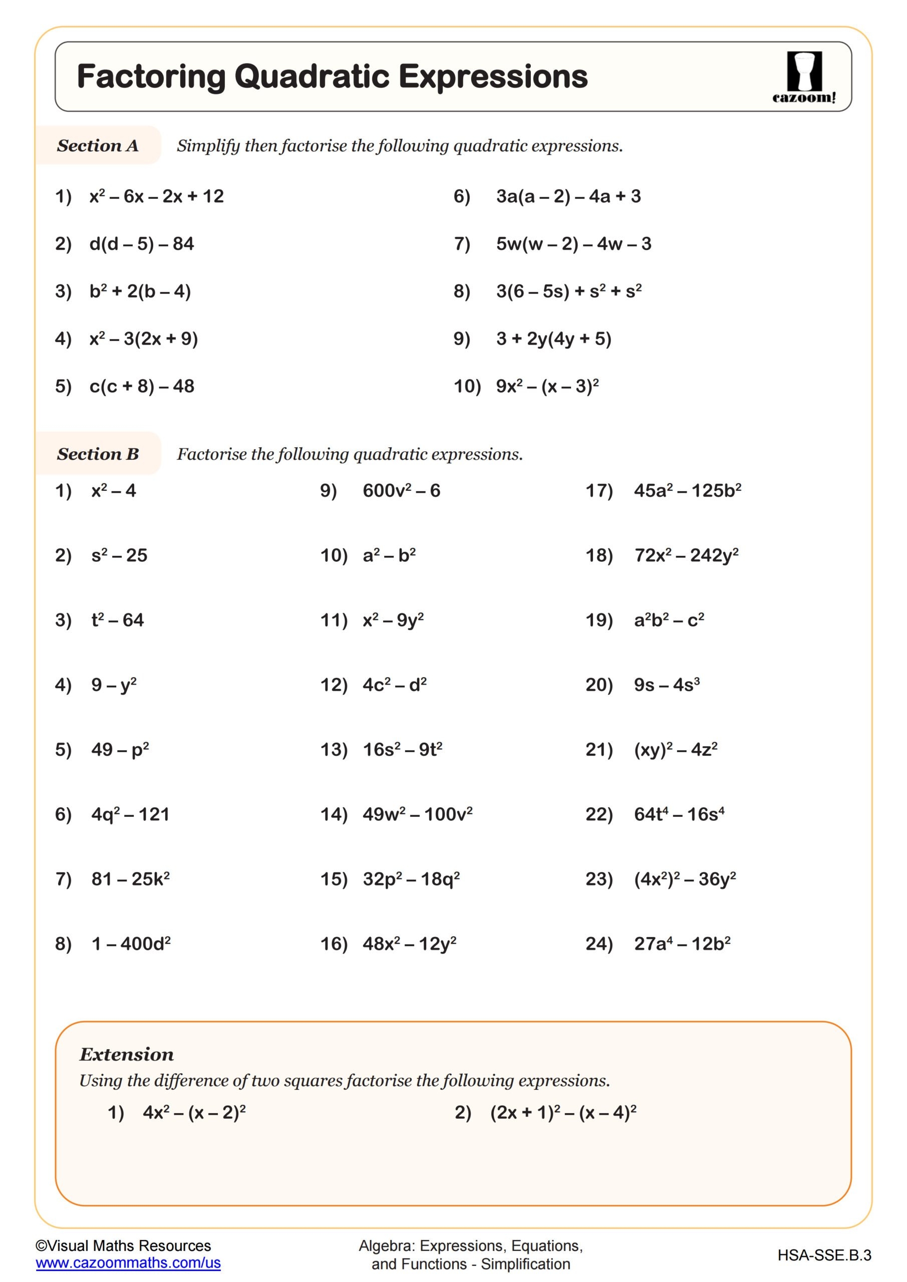 Algebra 1 Worksheets With Answers PDF Printable Algebra 1 Math 