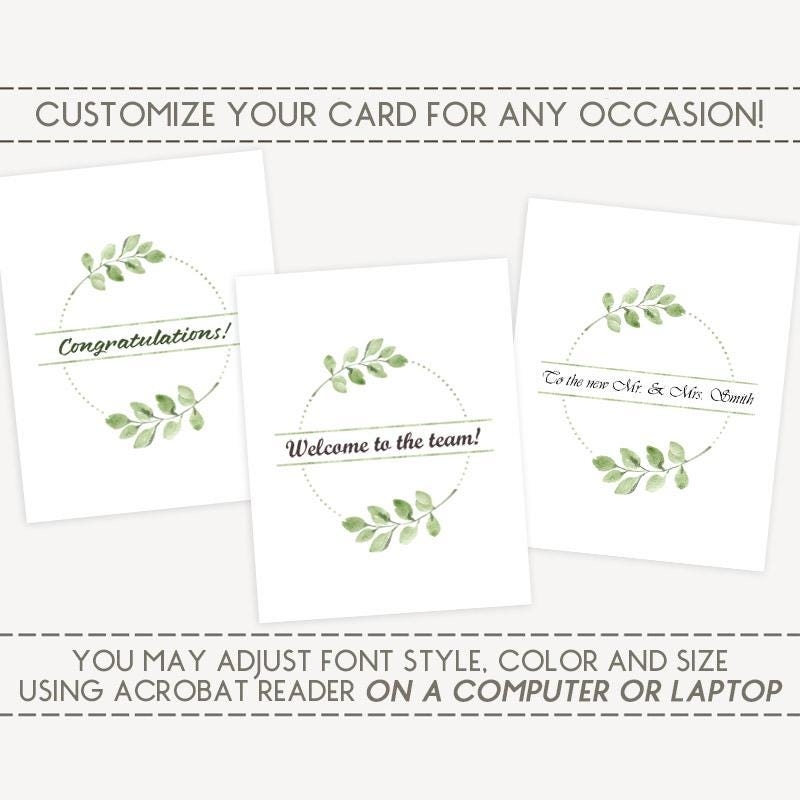 All Occasion Editable U0026 Printable Card Instant Download PDF 