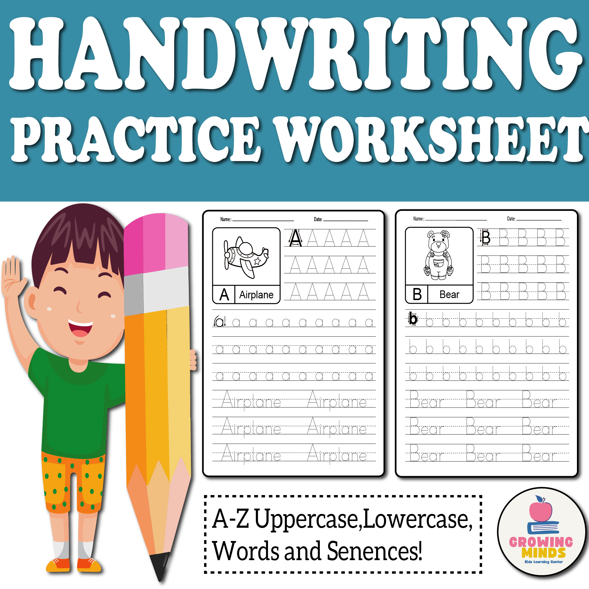 abc handwriting practice worksheets
