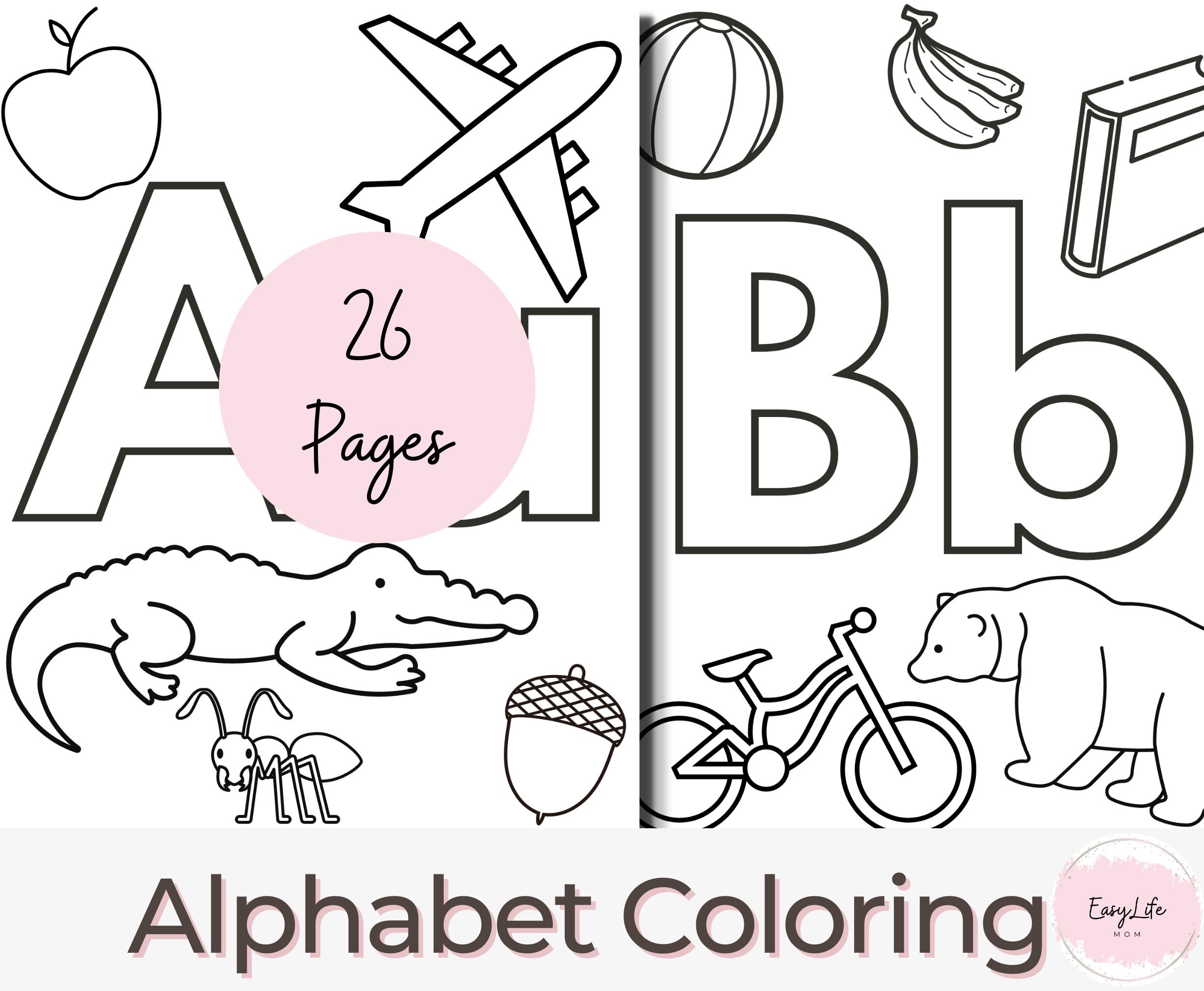 alphabet coloring worksheets for kindergarten