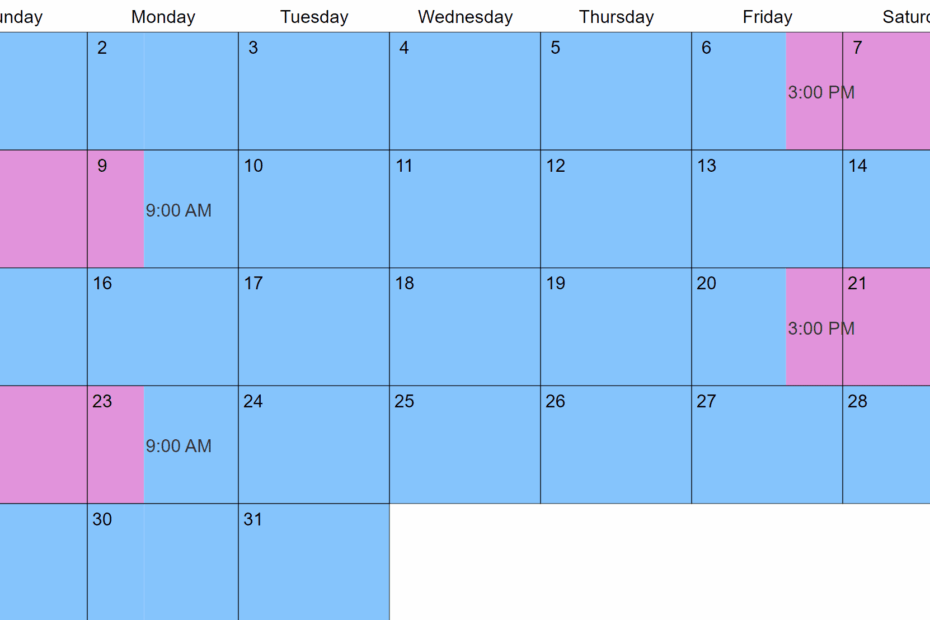 Alternating Weekends Visitation Schedules 5 Common Examples