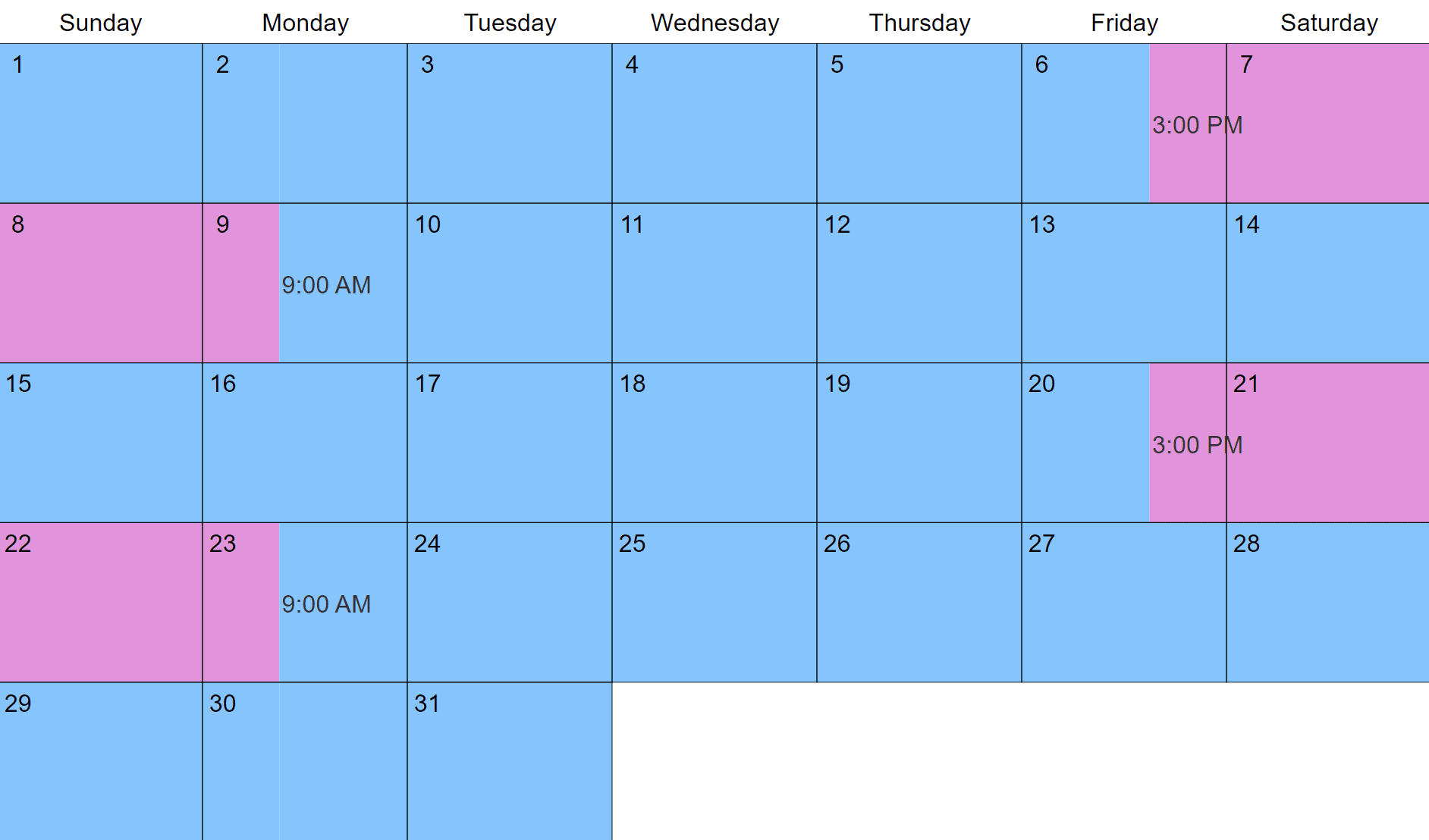 Alternating Weekends Visitation Schedules 5 Common Examples
