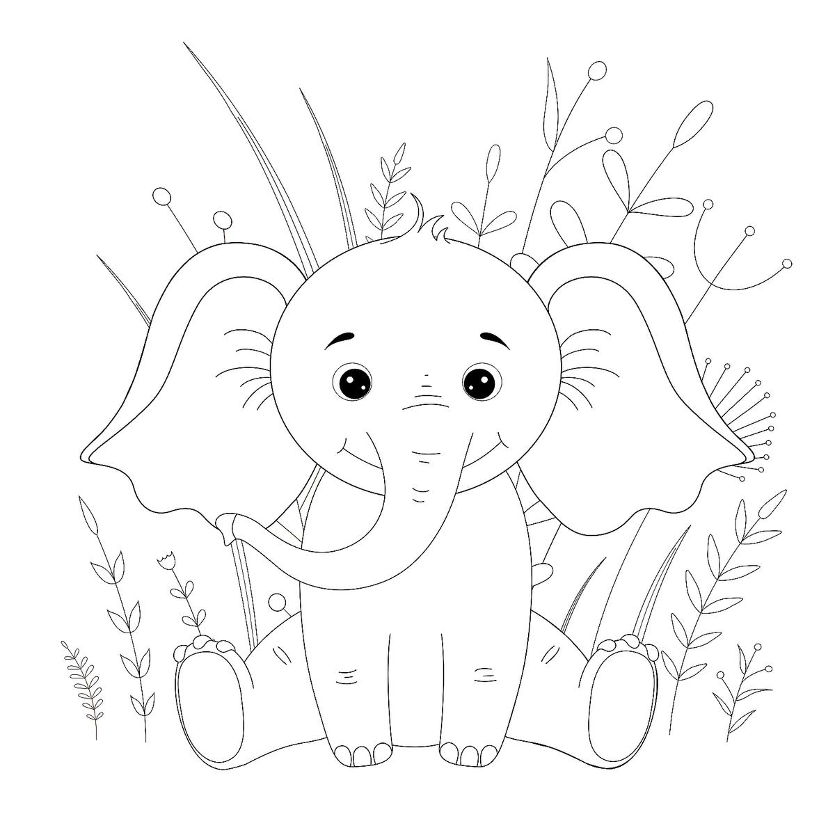 coloring pages elephant printable