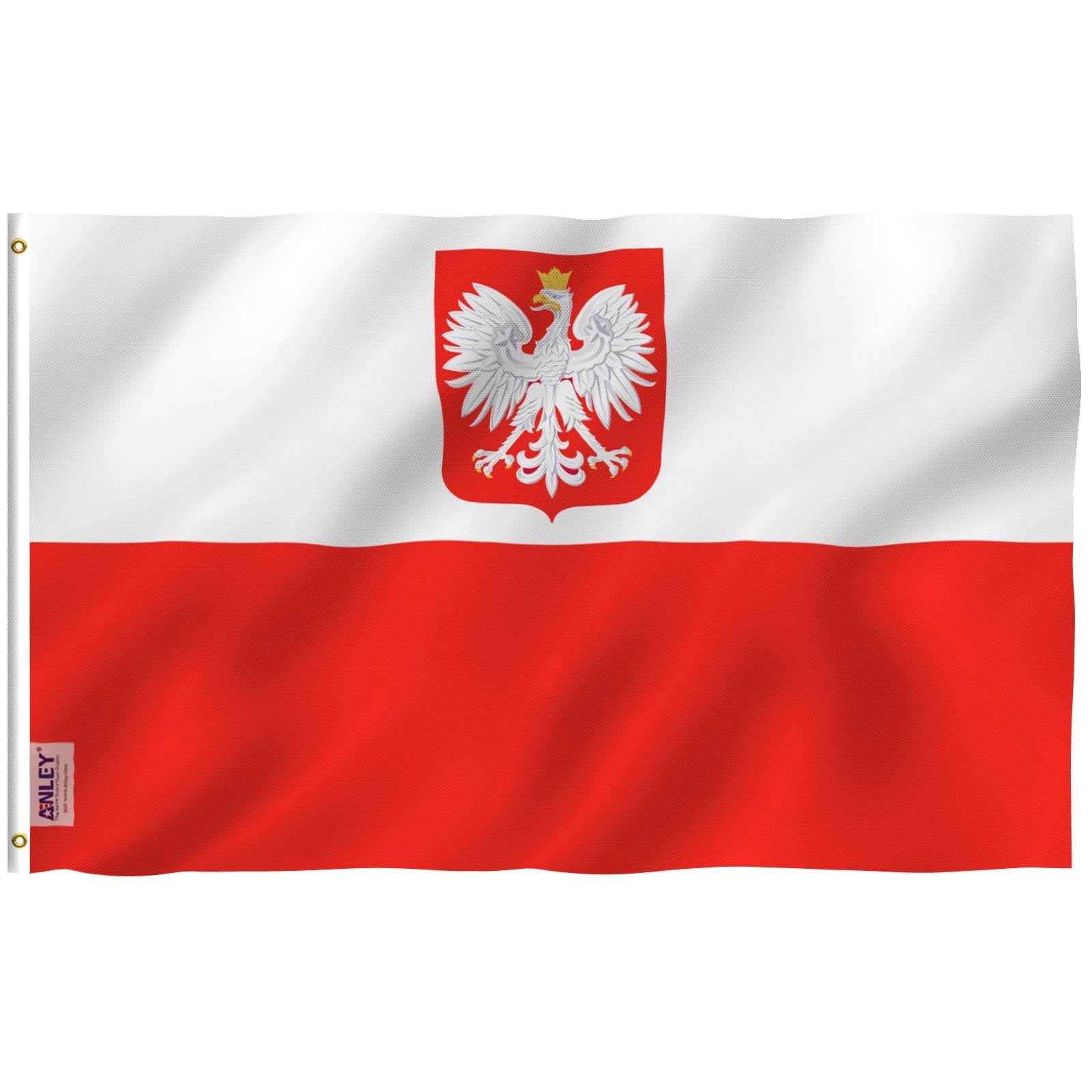 Amazon Anley Fly Breeze 3x5 Foot Poland State Ensign Flag Vivid Color And Fade Proof Canvas Header And Double Stitched Polish Eagle Flags Polyester With Brass Grommets 3