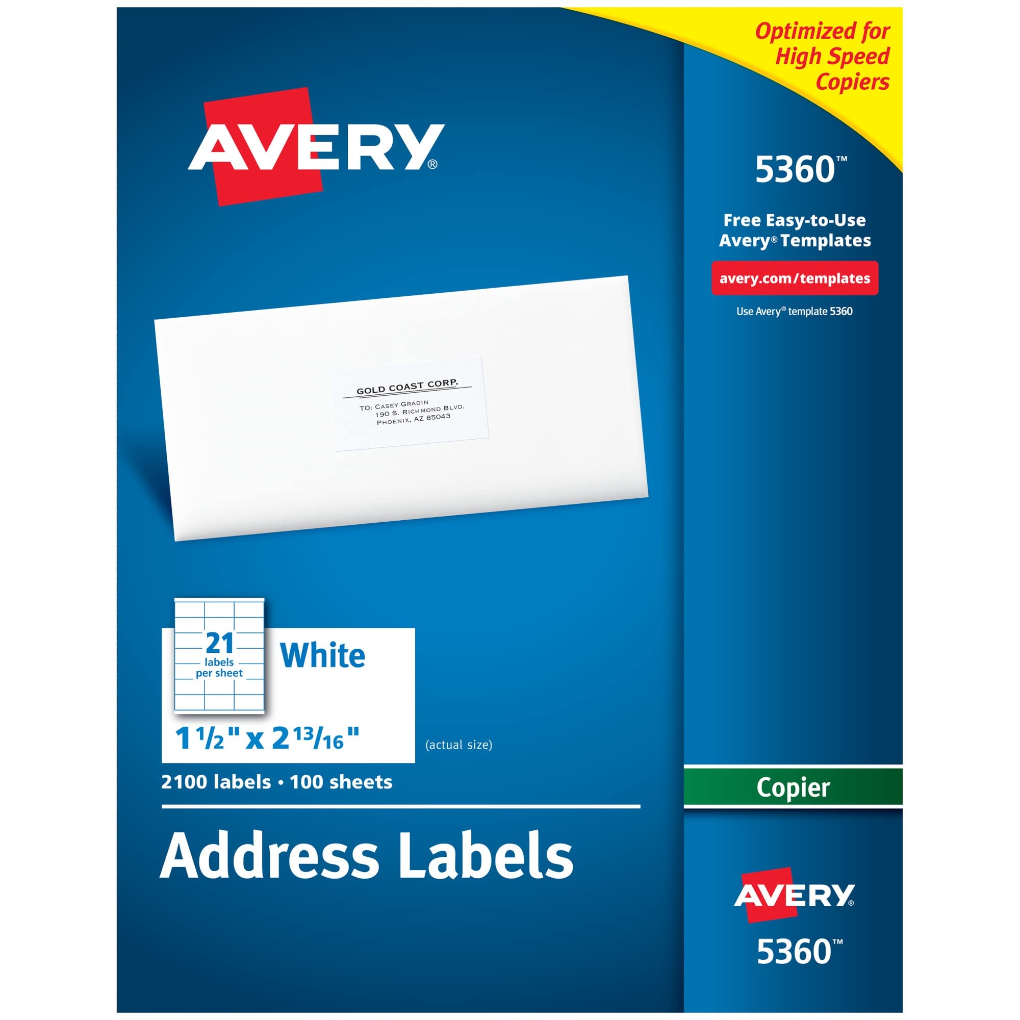 Amazon Avery Printable Address Labels For Copiers 1 1 2