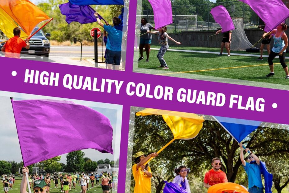 Amazon Color Guard Flag 36 X 54 Inch Curved Rectangle Worship Flags For Practice Performance Dance Solid Color Flags With Tear Resistant Poly Silk Two Tabs Purple Patio Lawn U0026 Garden