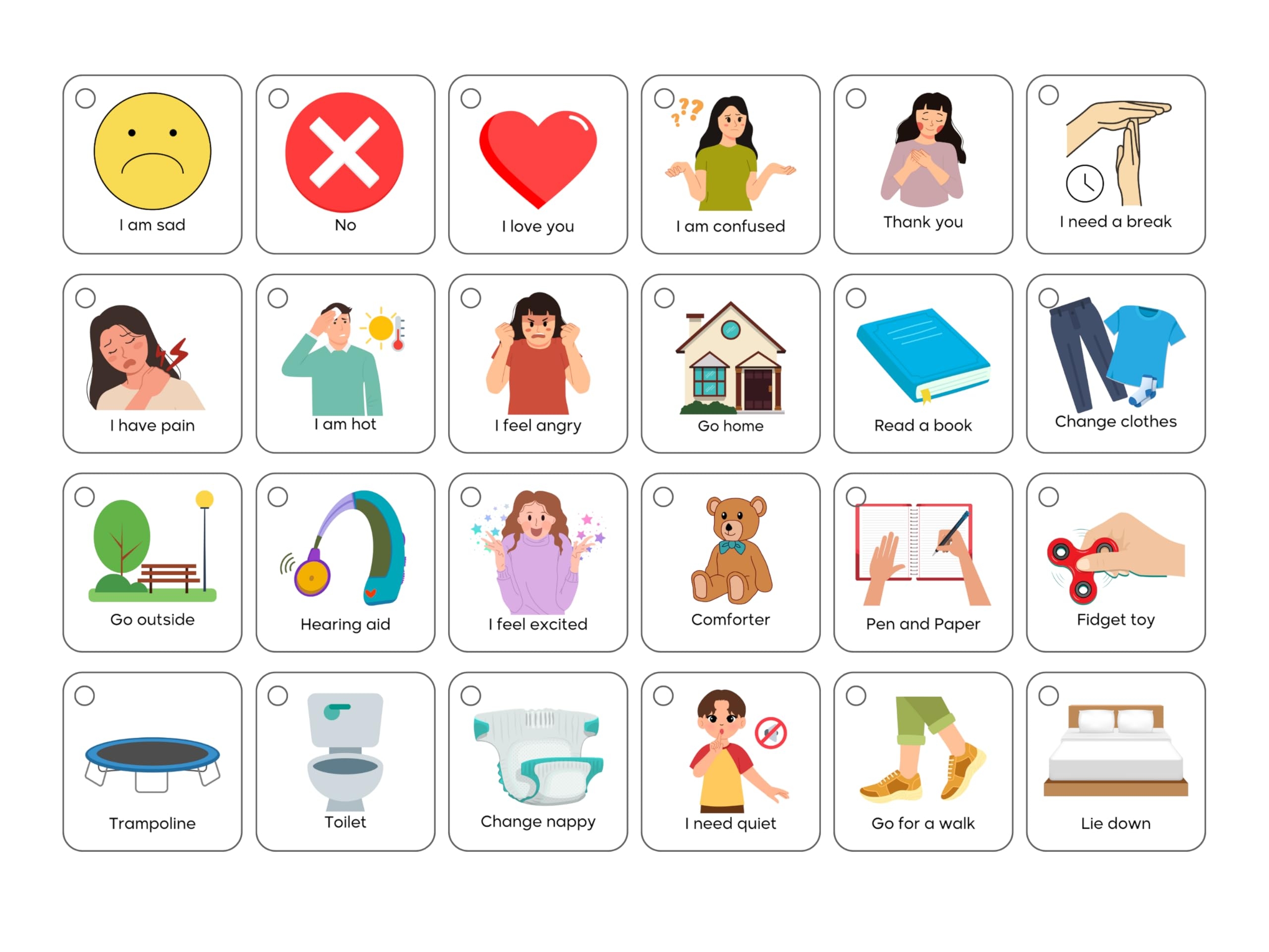 Amazon Communication Cards 60 Basic Communication Special Needs Autism Toddler Hospital Cards Non Verbal Speech Therapy Senior Health U0026 