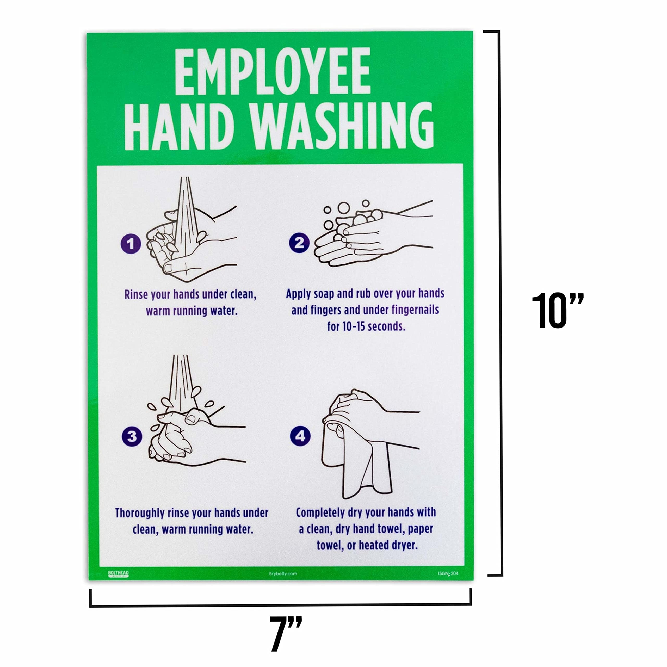 Amazon Employee Hand Washing Decal Sign Public Restroom Or Kitchen Sink Signage With Pictures Handwashing Guide For Work School 