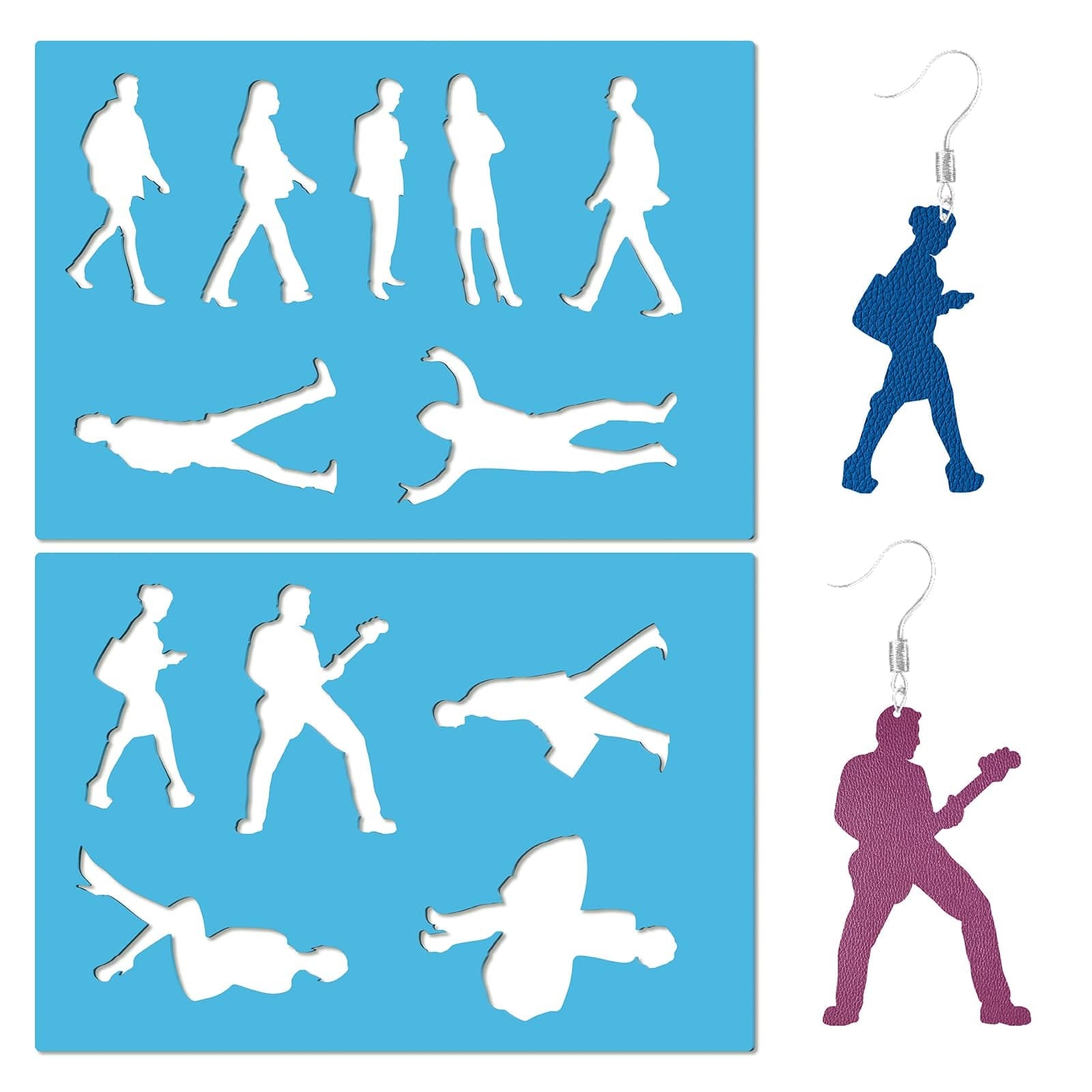 Amazon GORGECRAFT 2 Styles Human Figure Template Male Female Walking People Drawing Stencils Acrylic Lapidary Cutting Leather Jewelry Stencil For Painting On Wood Scrapbook Wall Floor Earrings Making Crafts