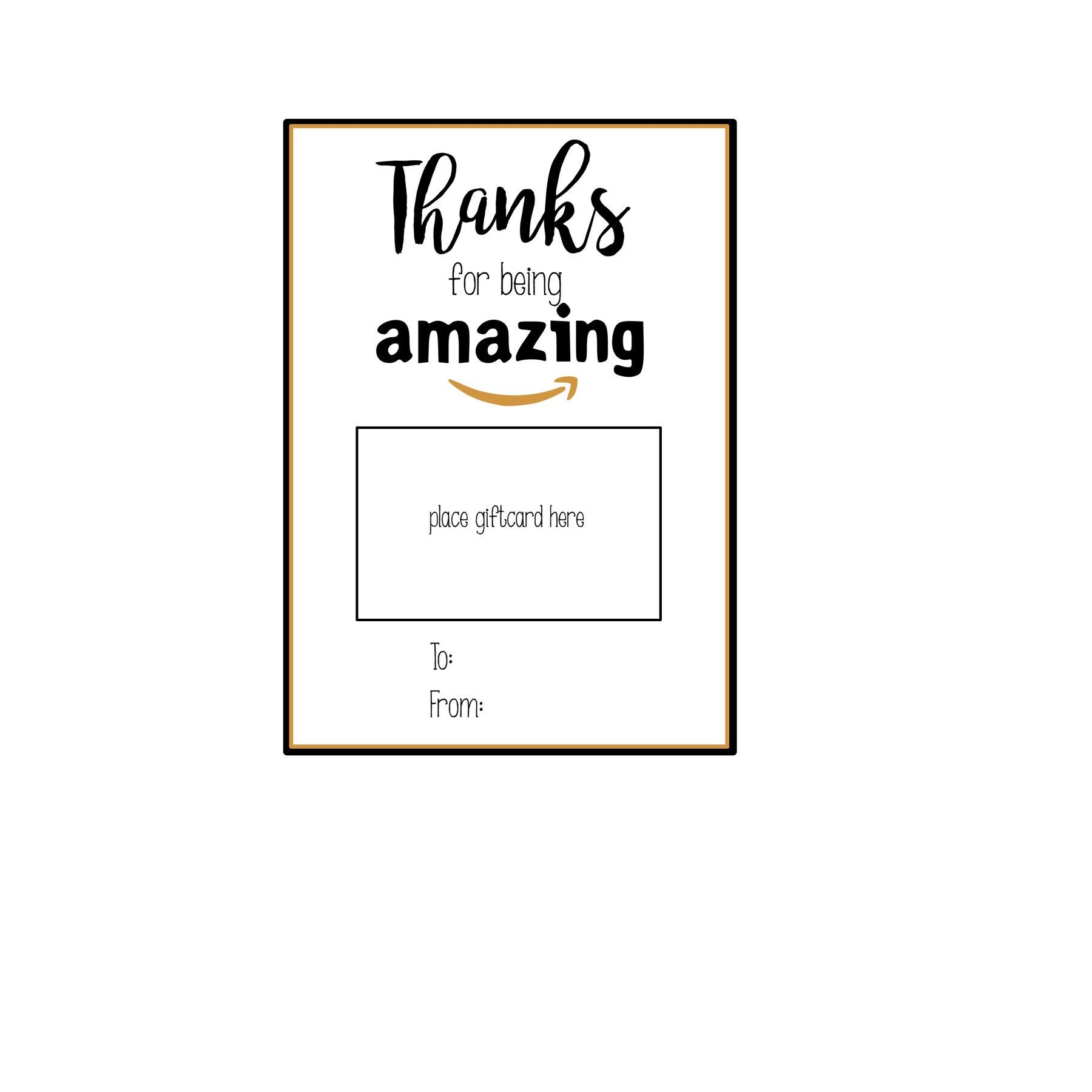 Amazon Printable Gift Card Holder Amazon Gift Card Printable Gift Card Holder Teacher Gift Coach Gift Boss Gift Etsy