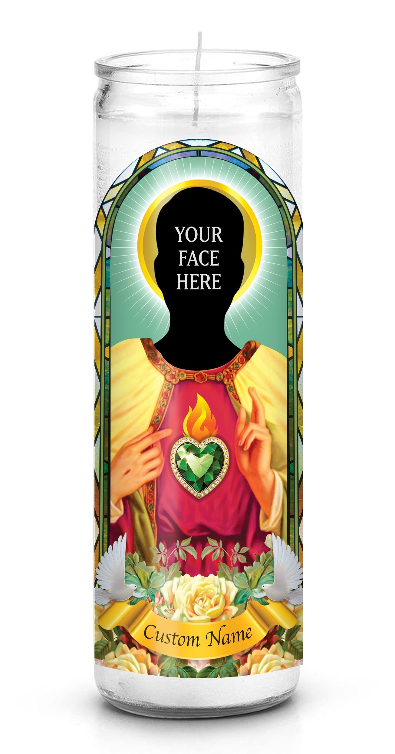 Amazon Saint Selfie Custom Prayer Candle Father s Day Gift Funny Unique Gift Catholic Unscented 7 Day Home U0026 Kitchen