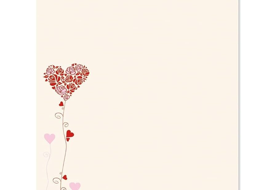 Amazon Seeds Of Love Letter Paper Decorative Stationery With Heart Border Printable Valentine s Day Wedding U0026 Bridal Shower U0026 Invitation Letterhead Sheets Set Of 25 8 1 2