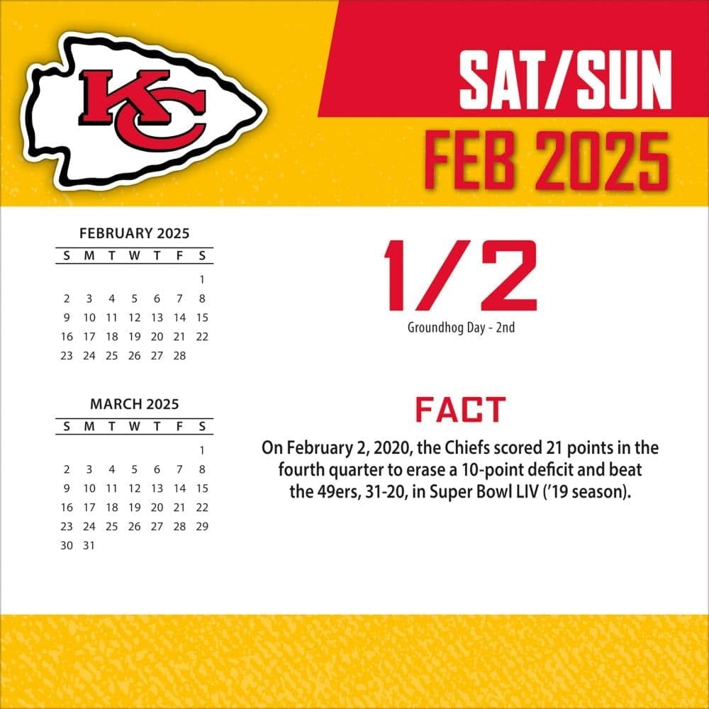 Amazon TURNER SPORTS Kansas City Chiefs 2025 Box Calendar 25998053042 Sports U0026 Outdoors