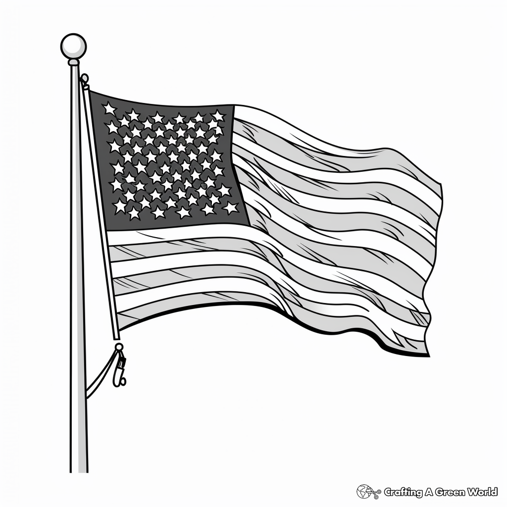 coloring sheet of american flag