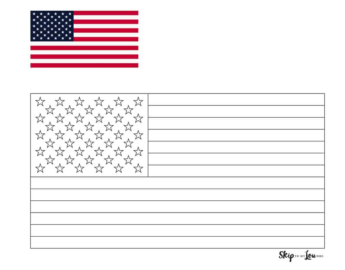 american flag to color