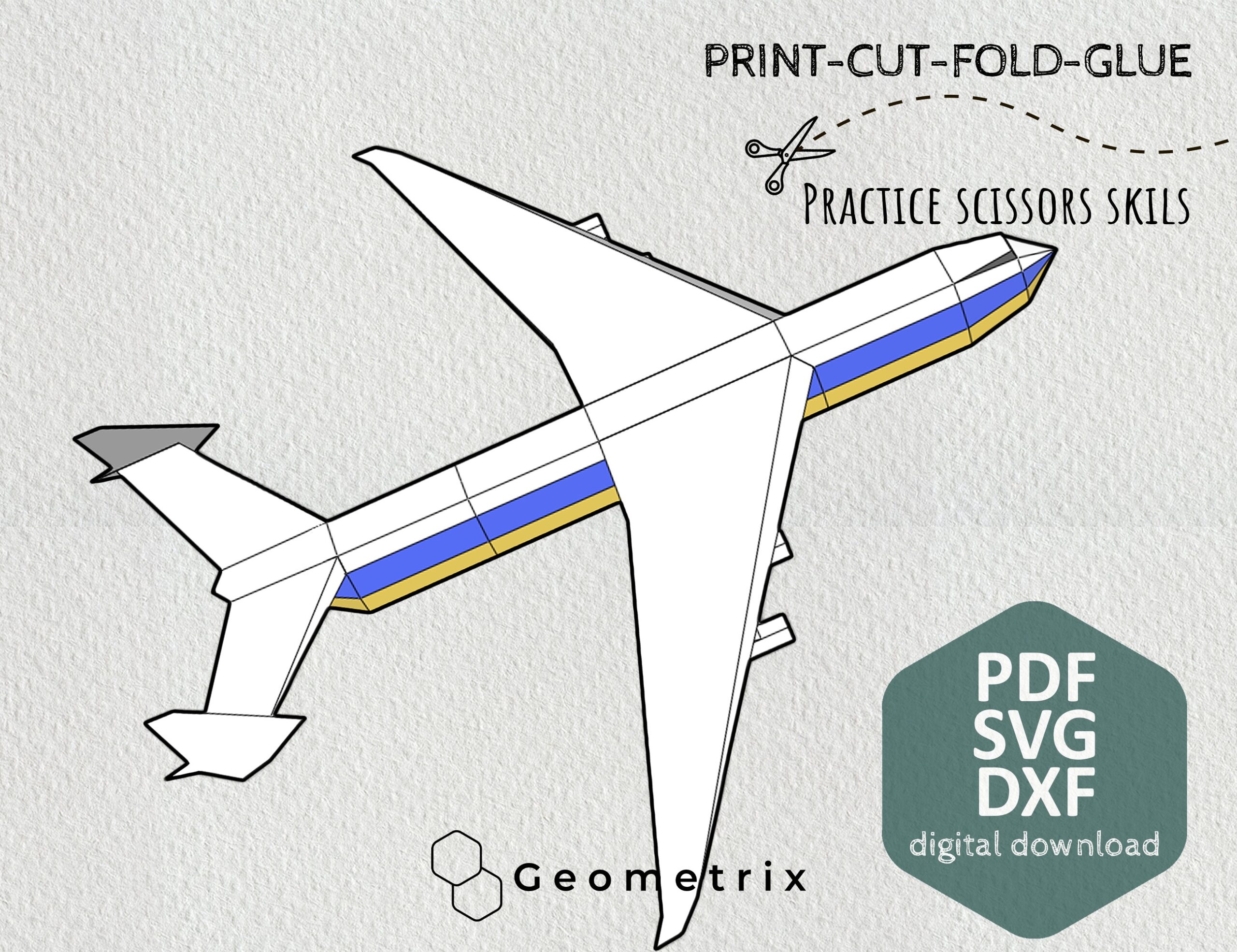 An 225 Mriya Make Your Own Low Poly Paper Plane Papercraft 