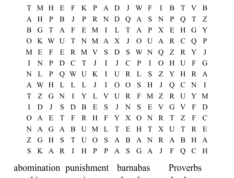 Ananias And Sapphira Word Search WordMint