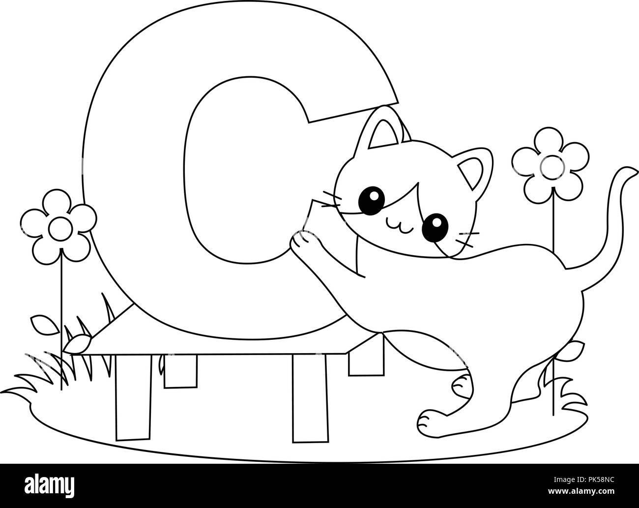 alphabet coloring pages with animals