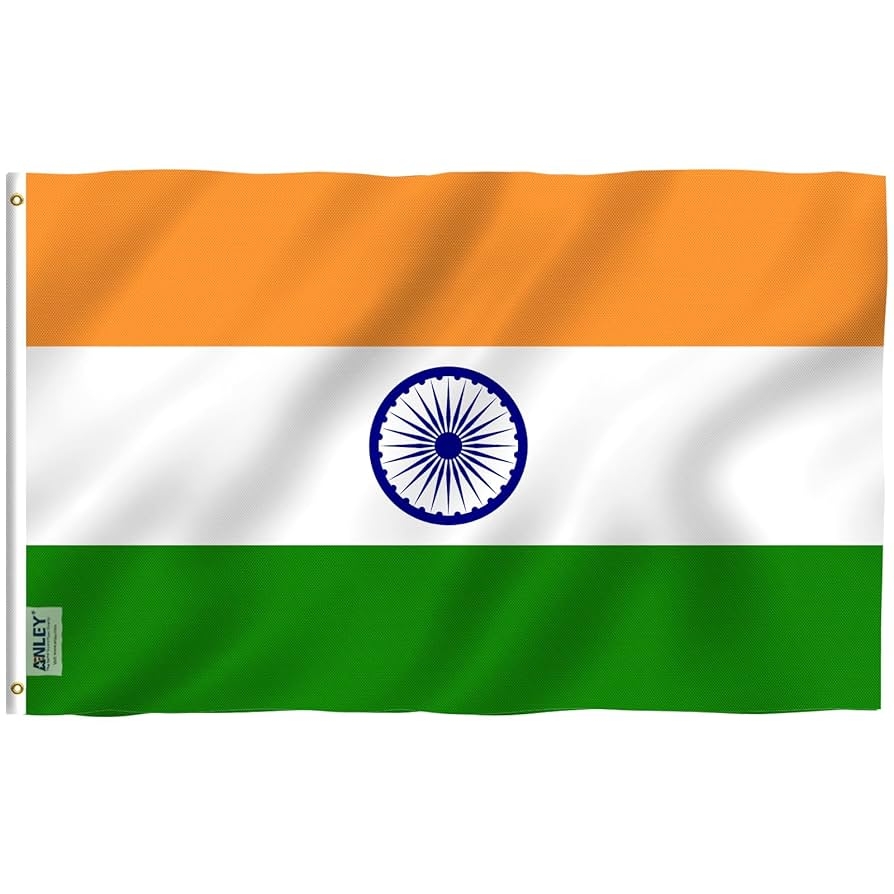Anley Fly Breeze 3x5 Foot India Flag Vivid Color And Fade Proof Canvas Header And Double Stitched Indian National Flags Polyester With Brass 