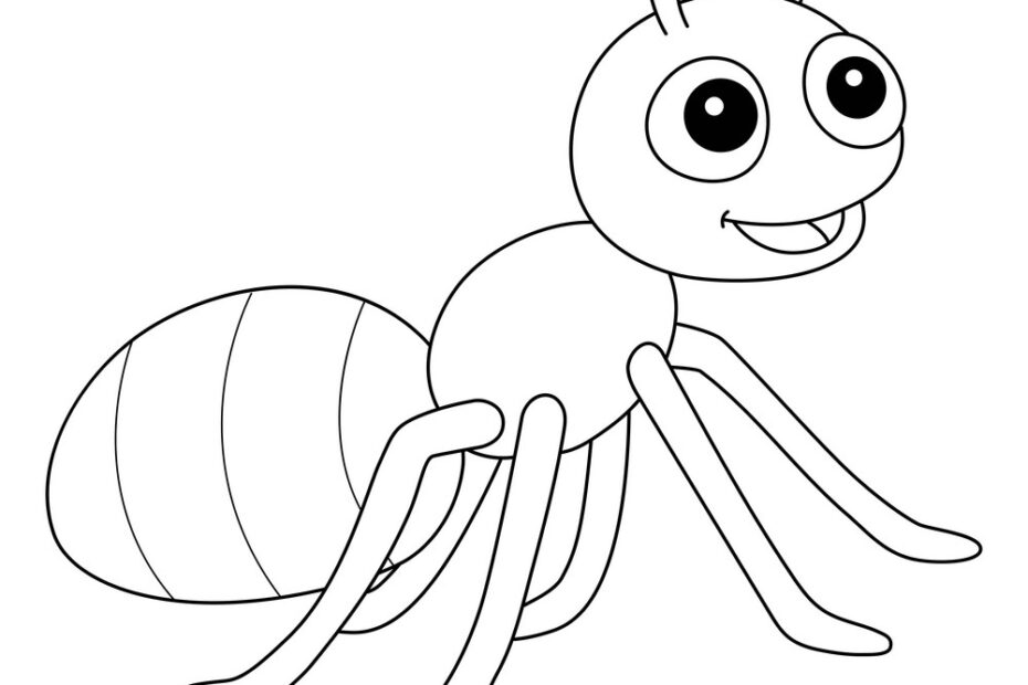 Ant Animal Coloring Page For Kids Royalty Free Vector Image