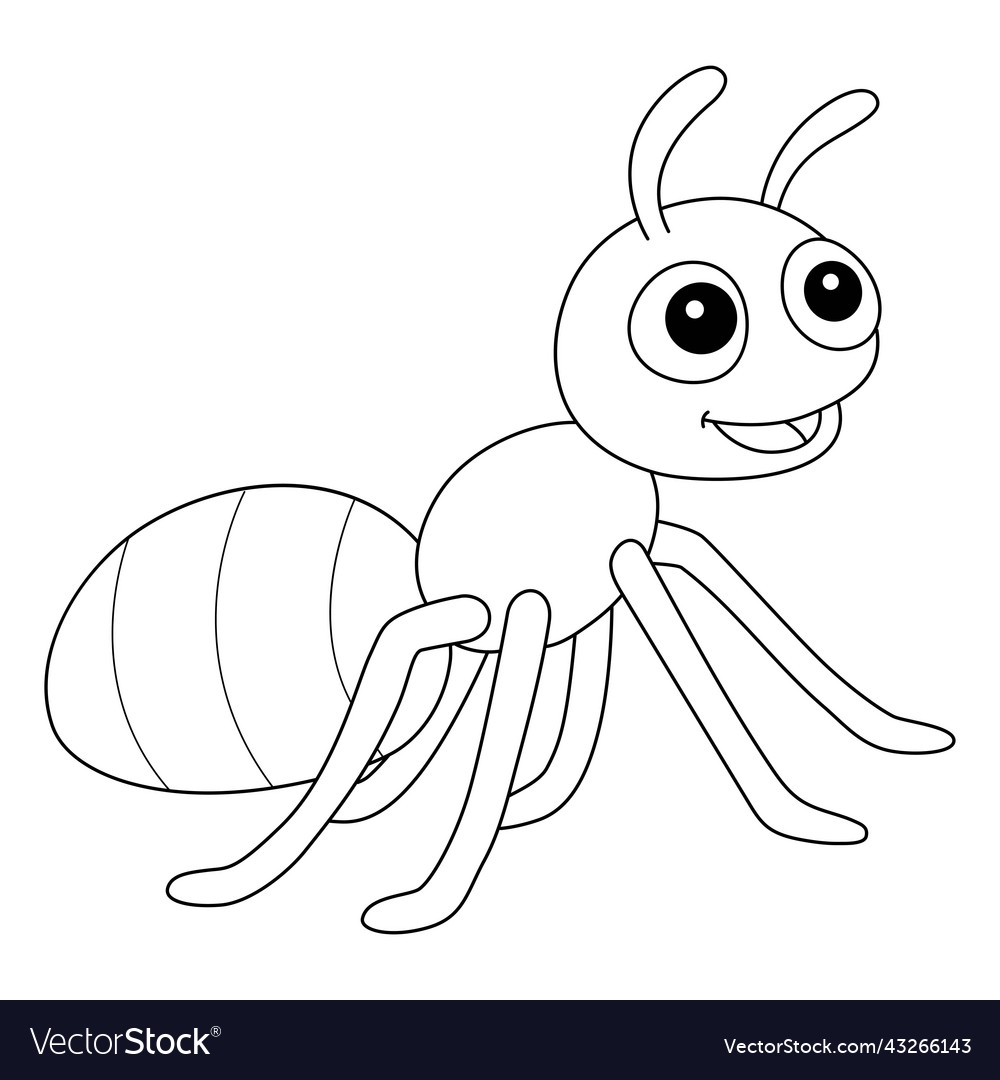 Ant Animal Coloring Page For Kids Royalty Free Vector Image