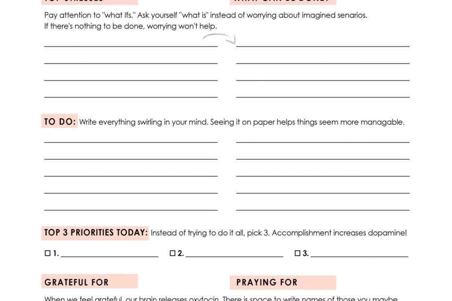 Anxiety Buster Worksheet No Fear Verses Printable House Mix