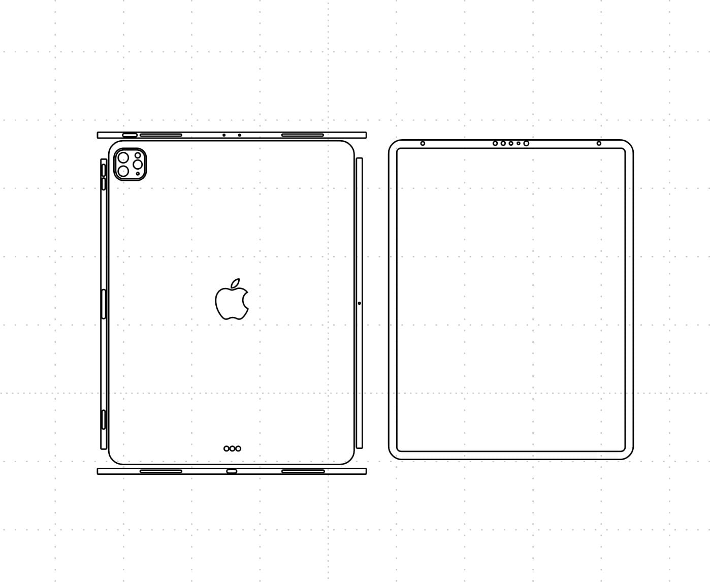 Apple IPad Pro 12 9 4th Generation 2020 Vector Cut File Skin Template Etsy